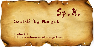 Szalóky Margit névjegykártya