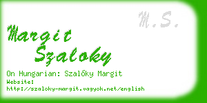 margit szaloky business card