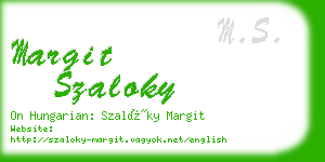 margit szaloky business card